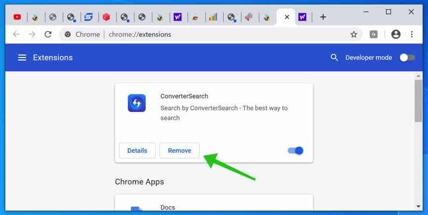 ConverterSearch browser extension removal